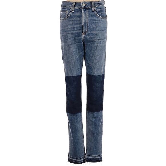 Rag & bone / jean stretch skinny jean with dark knee and raw hem size 26 - Picture 1 of 15
